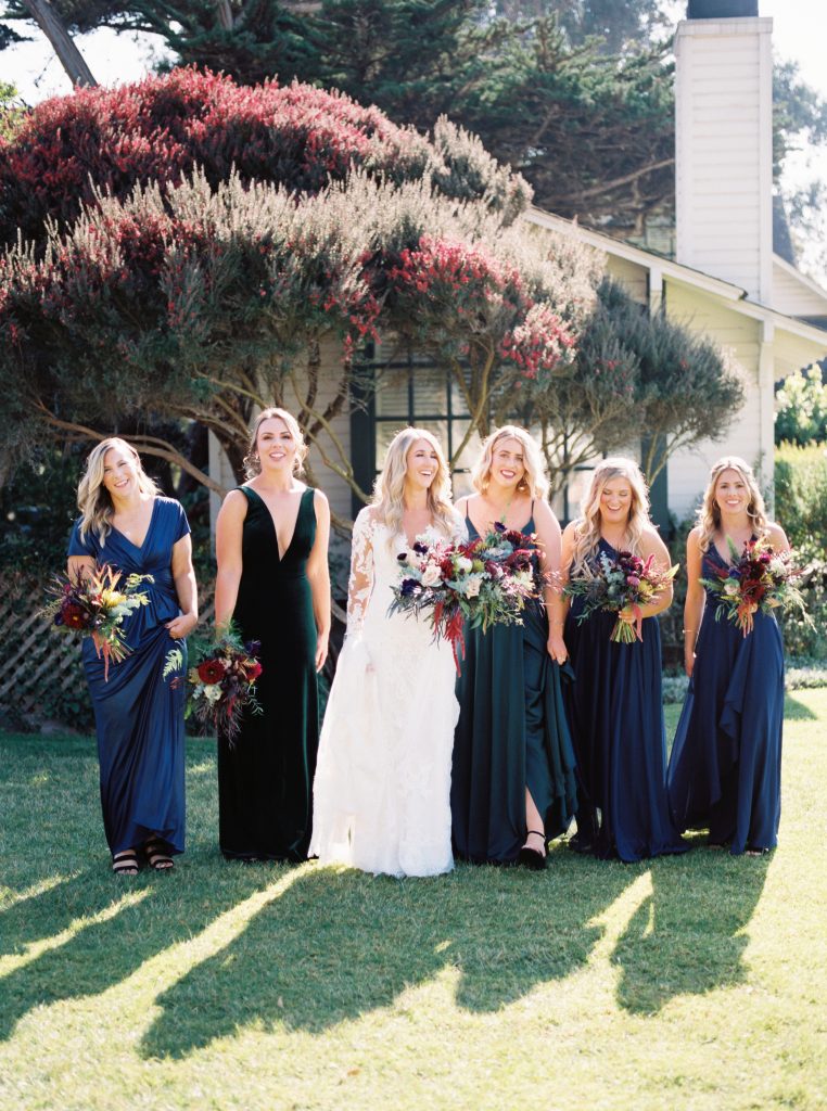Bride and Bridesmaids at Carmel Mission Ranch