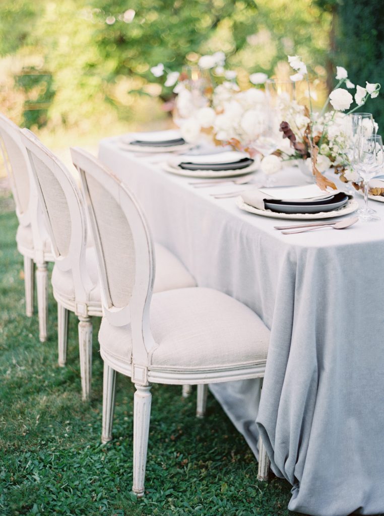 Table Setting for Filoli Wedding 