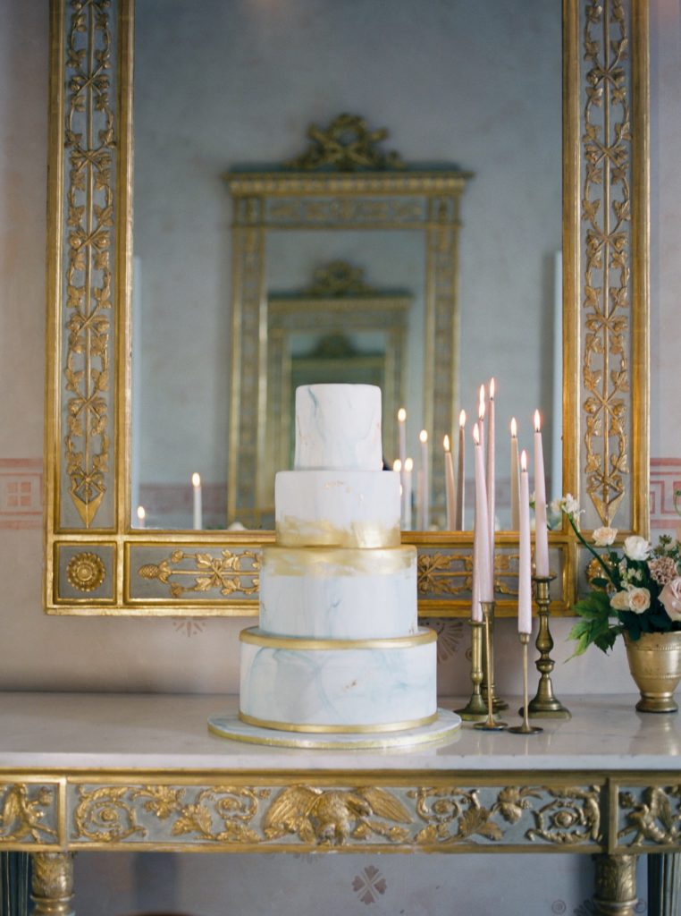 Elegant Marble Wedding Cake for Italy Wedding